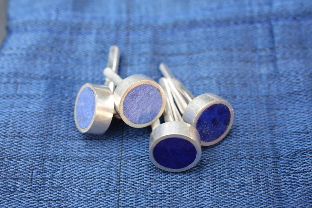 Polished Lapis Singles Cufflinks