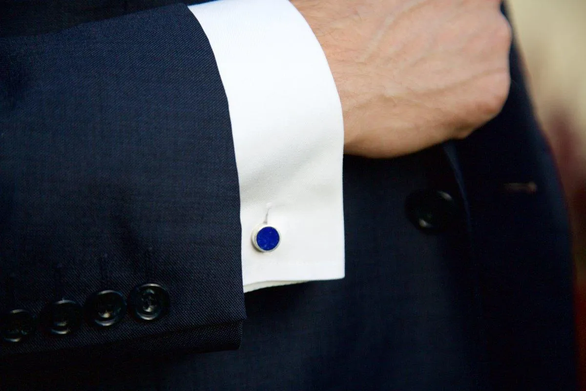 Polished Lapis Singles Cufflinks