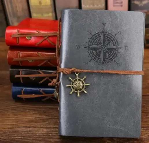 Retro Pirate Strap Leather Embossed Cover Journal