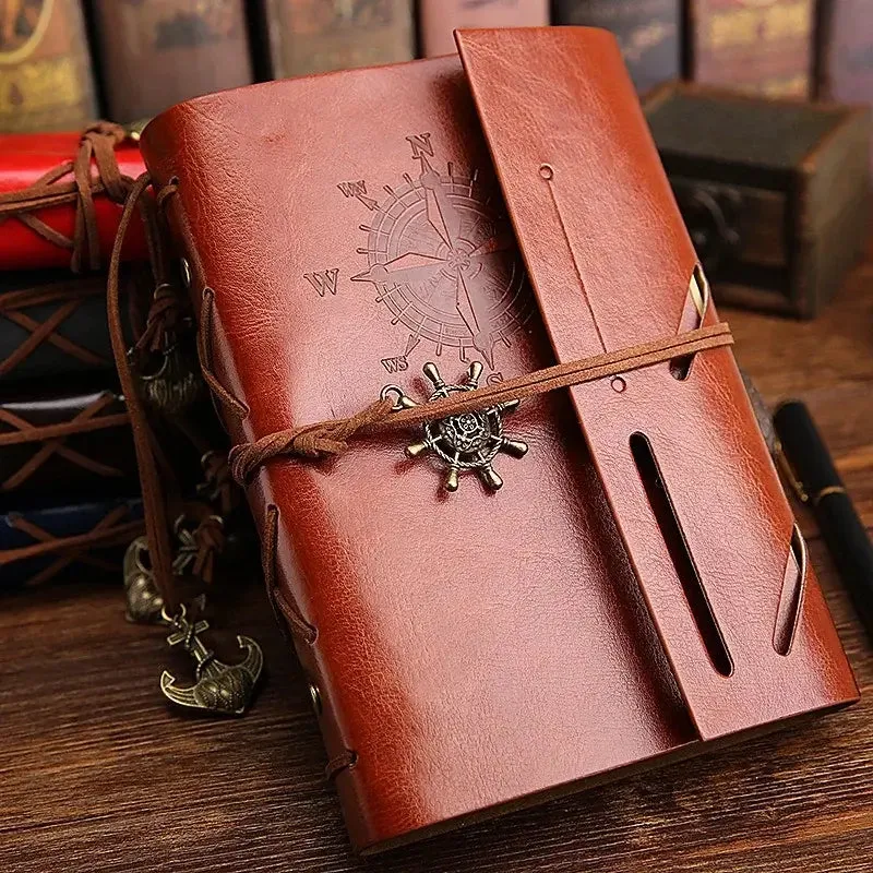 Retro Pirate Strap Leather Embossed Cover Journal