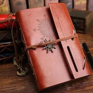 Retro Pirate Strap Leather Embossed Cover Journal