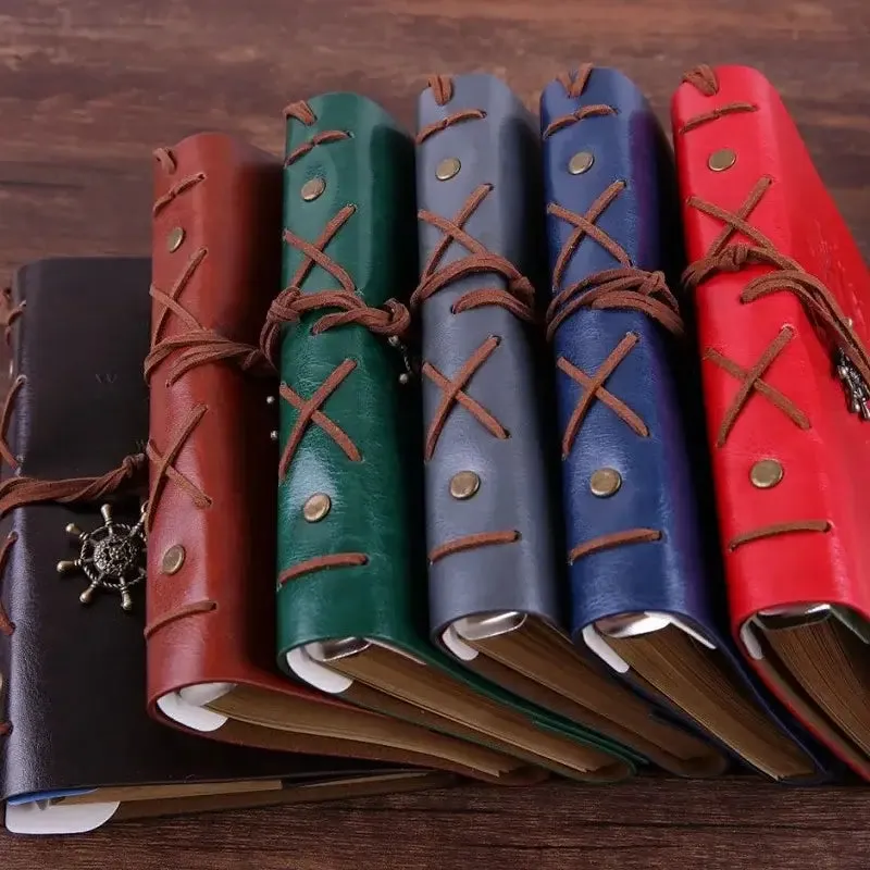 Retro Pirate Strap Leather Embossed Cover Journal