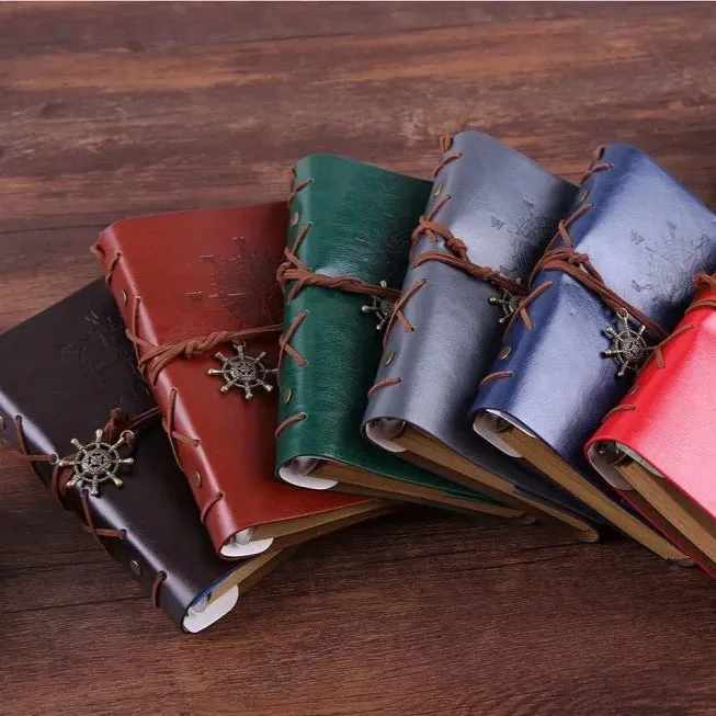 Retro Pirate Strap Leather Embossed Cover Journal