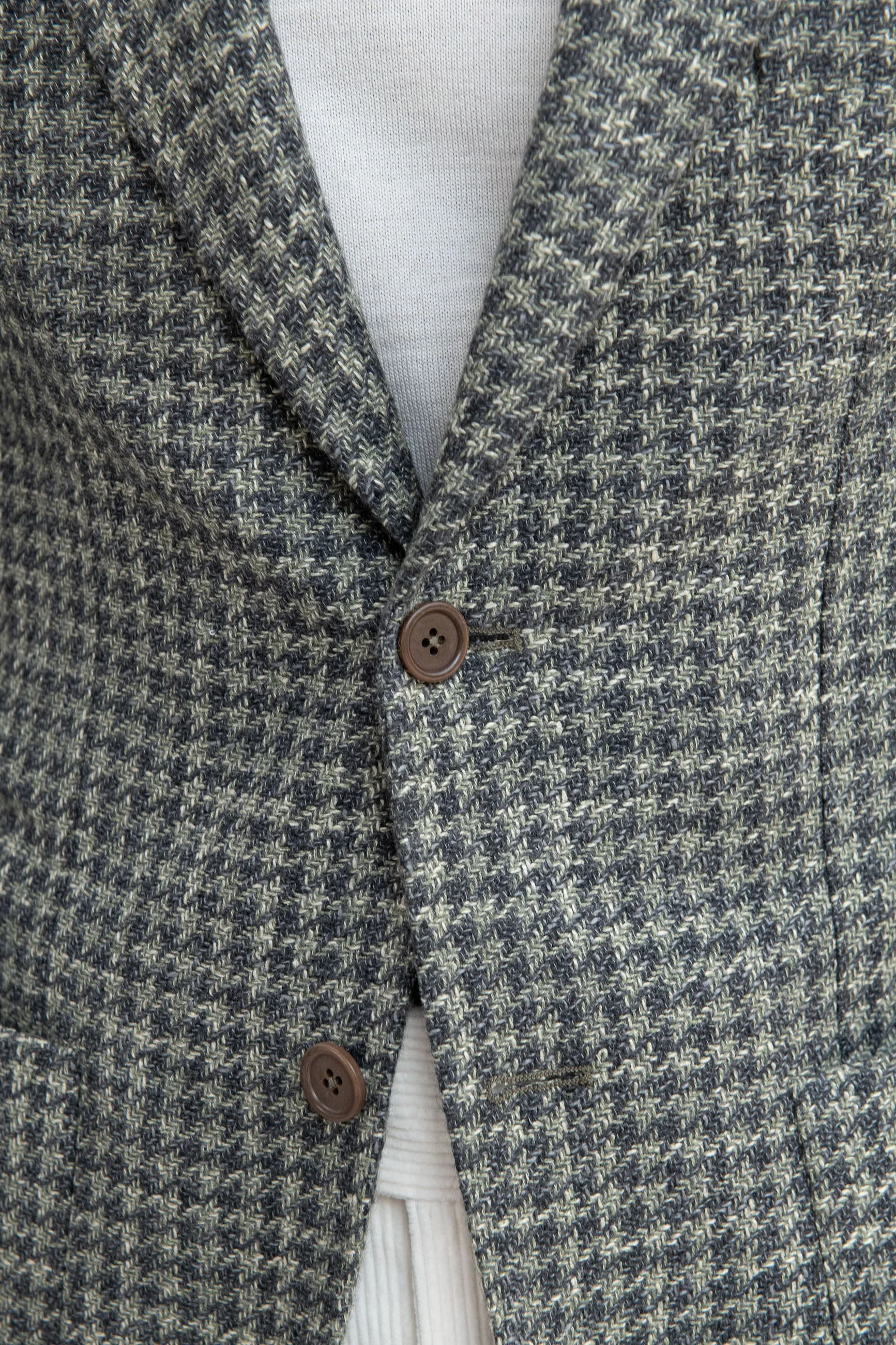 Sage houndstooth jacket - Made in Italy