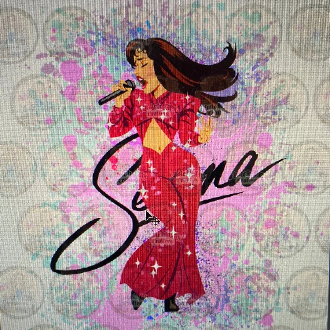 Selena Como La Flor with paint splatter