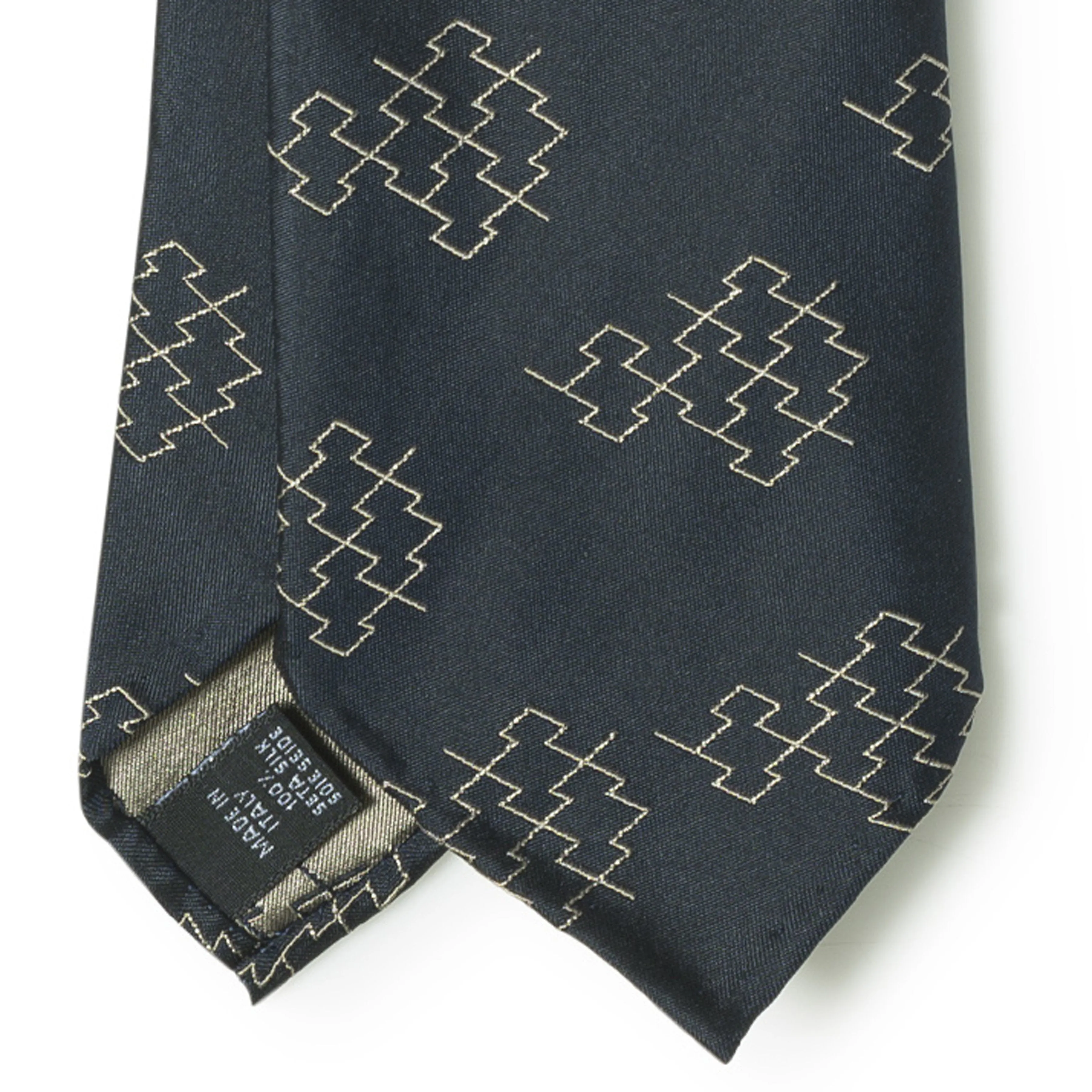 Elegant Seven-Fold Zig-Zag Silk Tie