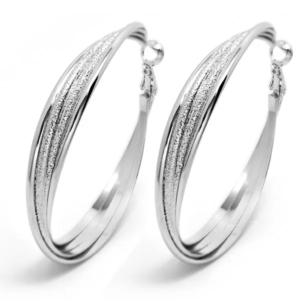 Silver Tone Hoop Earrings