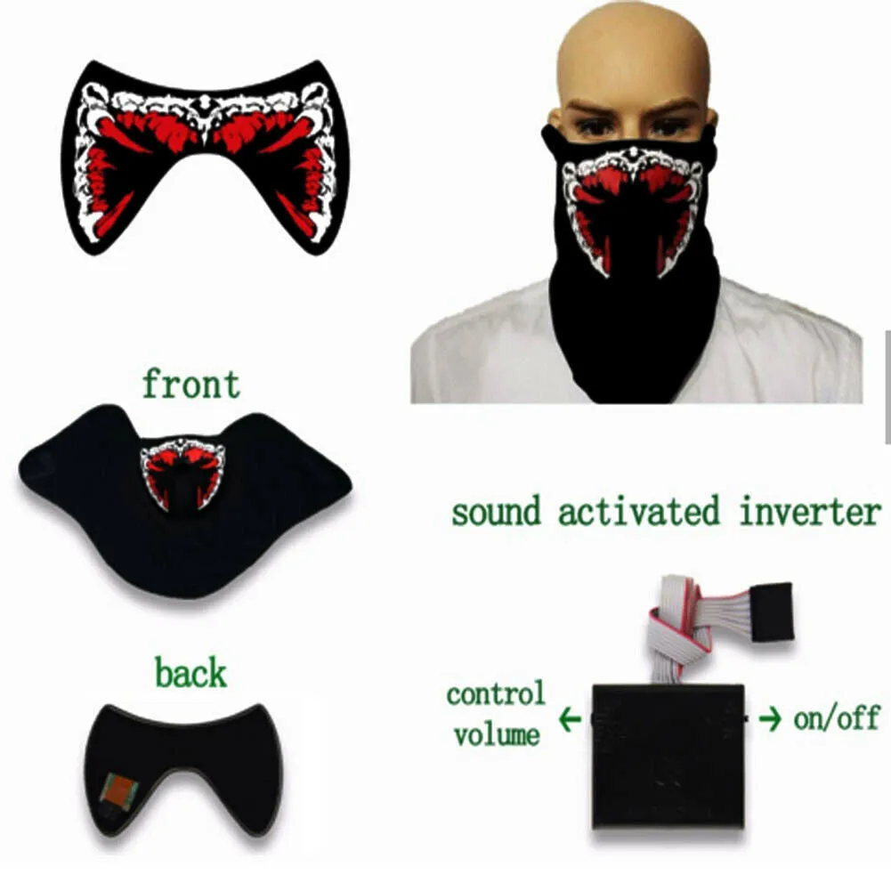 Sound Activated LED Half Mask