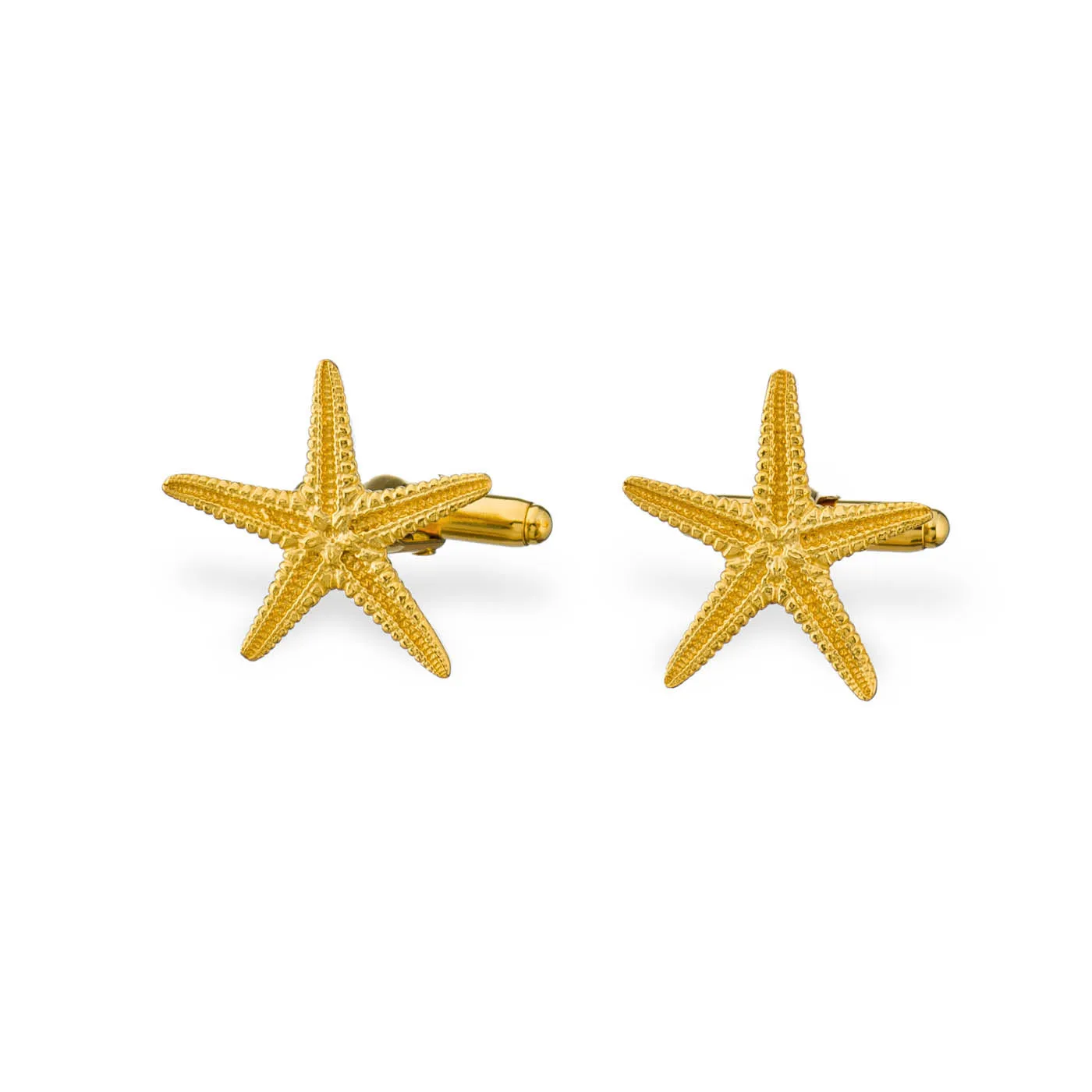 Starfish – cufflinks - silver 925 – gold plated