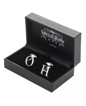 Sterling Silver Initial Single Letter Cufflink