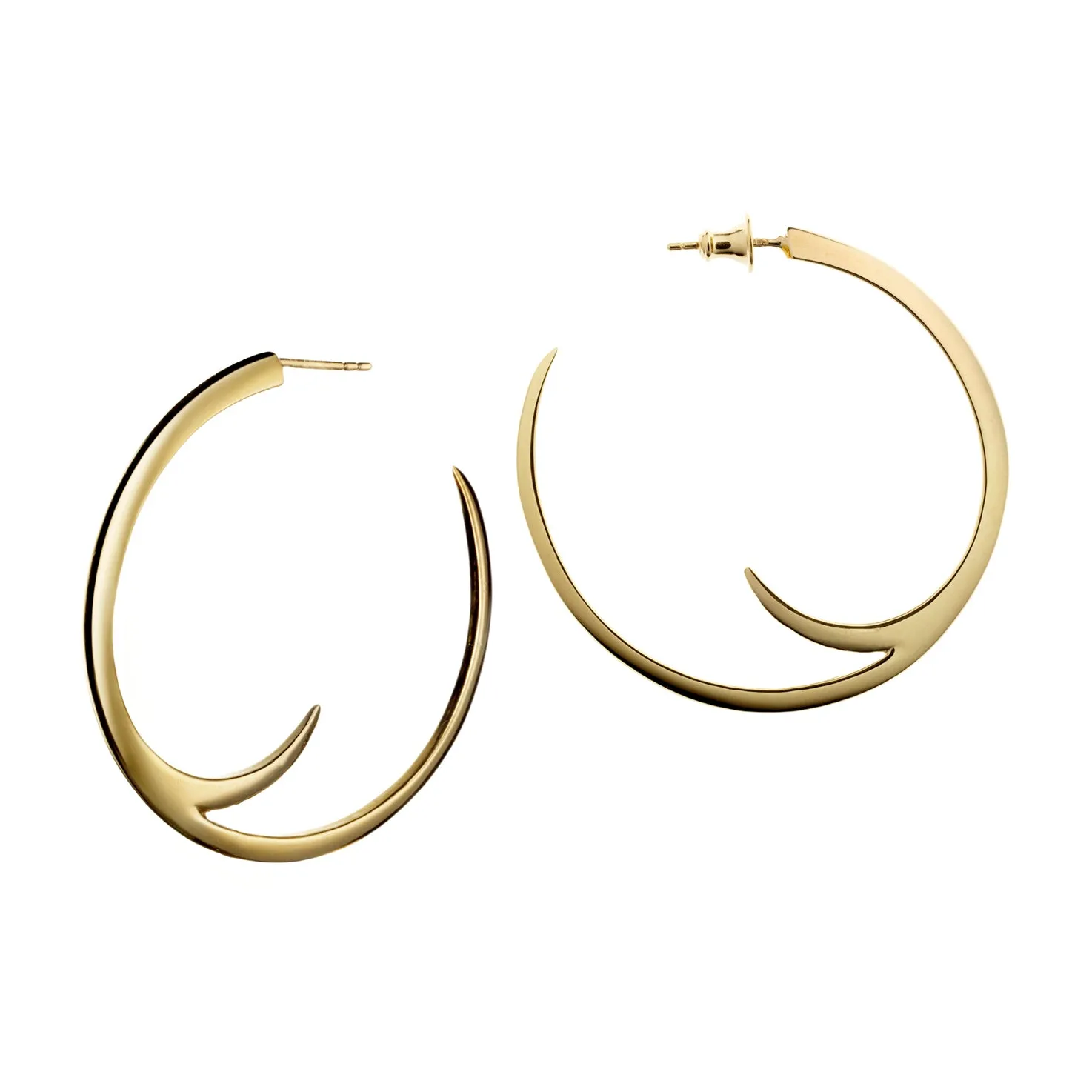 Talon Cat Claw Large Hoop Earrings - Yellow Gold Vermeil