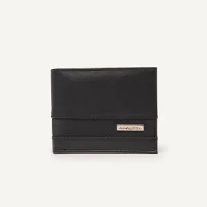 Textured Bi-Fold Wallet With Cut and Sew Detail